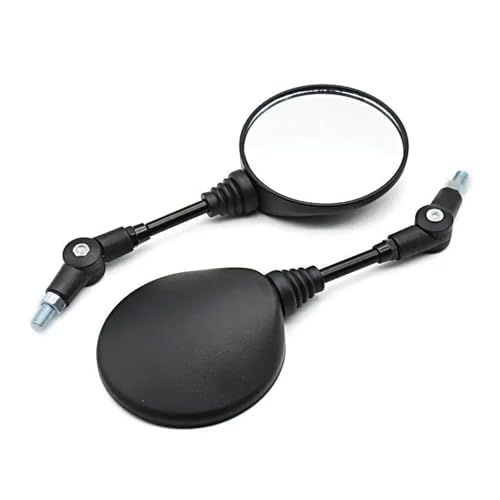 Espejos retrovisores plegables de 10mm para motos scrambler y scooter con diseño redondo