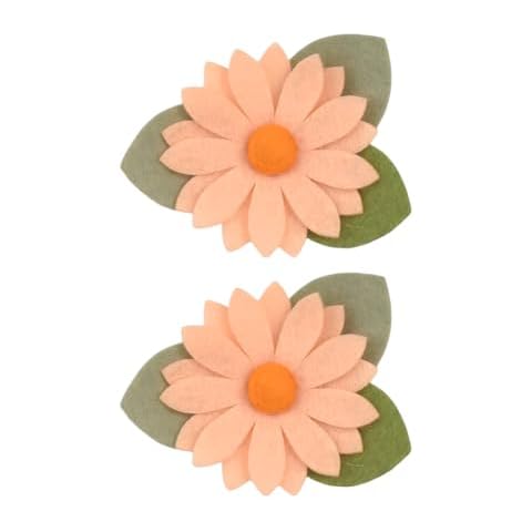 Ruyaa Daisy Flowers Hair Clips for Baby Girls,Toddler Hair Clips,Felt Floral Barrettes,Hair Accessories,Hair Bows for Pigtails Cover
