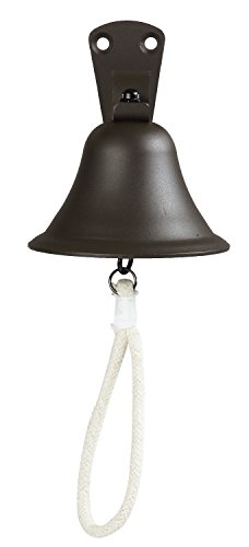 Upstreet's Outdoor Bell & Indoor Dinner Bell/Made Of Black Large Bell, Cast Iron Bell, Ideal For Wall Mounted Bell, Bracket Mounts Metal Dinner Bell And Hanging Bell For Home, School Or Church #TOP7