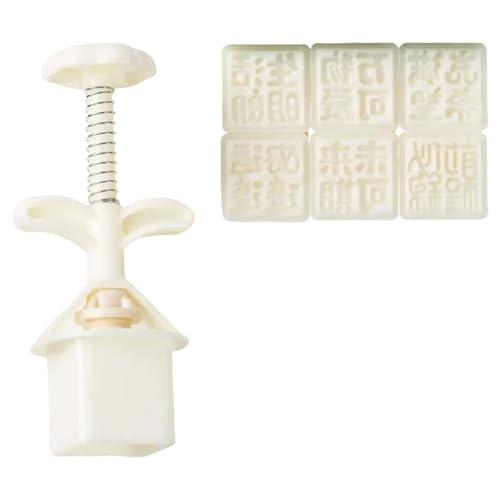 Juego de moldes para tartas de luna seguros para alimentos, 6 sellos, para hacer pasteles y celebraciones de festivales de otoño, ABS