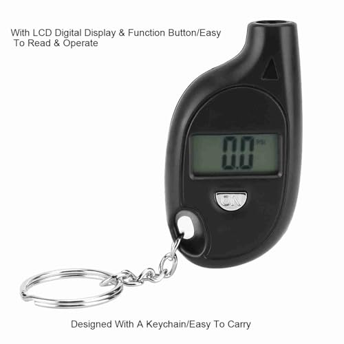 Image of Acouto Digital Tire Pressure Gauge 5-150PSI, Mini Digital LCD Tire Gauge for Tire Pressure, Tyre Air Pressure Gauge Tester with Keychain, PSI, Kpa, Bar, Kg /cm