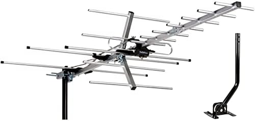 Five Star TV Antenna Indoor/Outdoor Yagi Satellite HD Antenna with up to 200 Mile Range - Attic or Roof Mount TV Antenna, Digital OTA Radio/FM Antenna for 4K 1080P with Mounting Pole