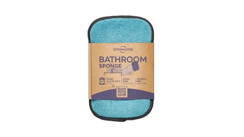 STANHOME | Spugna Double-Face per Il Bagno Bathroom Sponge, Microfibra, Elimina Sporco e Calcare, Delicata sulle Superfici, Riutilizzabile