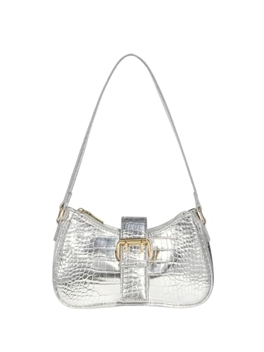 GORGLITTER Women's PU Leather Shoulder Bag Metallic Buckle Trendy Handbags