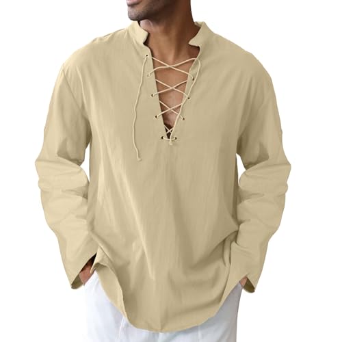 Image of CTU Men's Cotton Shirt Pirate Shirt Medieval Viking Renaissance Costume
