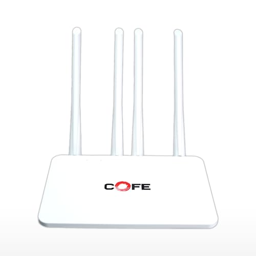 COFE Cf-05-Ct04|Wi-Fi 6 4G Sim Single Band Router|Speed Upto 300 Mbps|Ai Based Auto-Switching|Supports Type-C Internet & Power| 4 Antenna|Can Connect 32+ Devices.