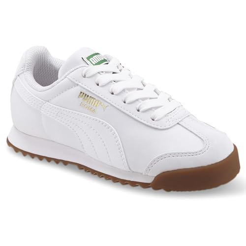 PUMA PUMA Roma Basic Summer JR Classic Style Sneaker, White White, 3 US Unisex Little Kid