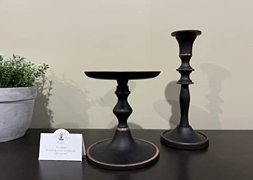 Hosley Antique Bronze Pillar Holder, 5" High. Ideal Gift for Wedding, Party, Special Occasion or as a Candle Holder. W1 - Image 5