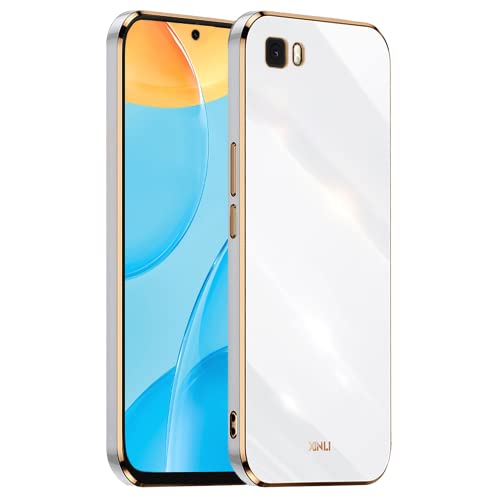 HONLEN Custodia per HUAWEI P8 Lite (5.2' Inches), Cover Morbida in Silicone TPU, Design del Telaio Galvanico - Bianco