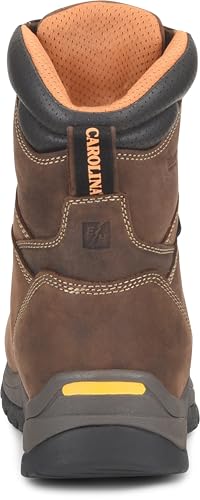 Carolina Boots Bruno Hi 8" Waterproof Work Boot for Men, with Pillow Cushion Insole, AG7 Footbed, Slip-Resistant Outsole, Brown - 12 D4