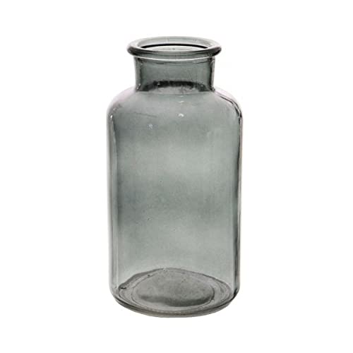 Grey Mini Funnel Neck Glass Flower Vase Jar (12.5 cm) Display Decorative Arrang