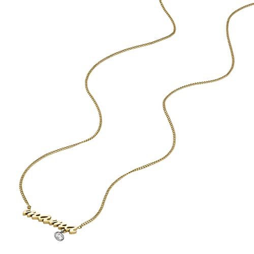 Image of Fossil Women's Gold-Tone Stainless Steel Pendant Chain Necklace for Women