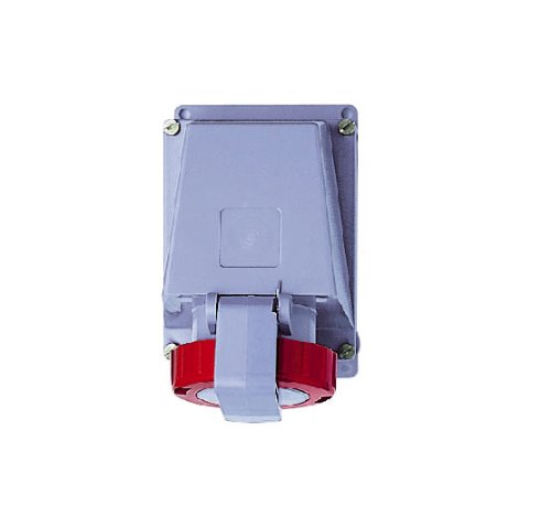 MK Commando K9765 32A 3P+E 380-415V Angled Socket Outlet (IP44) - Red