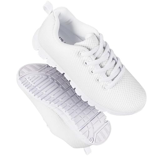 Kids Running Shoes, Breathable Upper Lightweight Lace-Up Mesh Athletic Sports Sneakers for Boys Girls4