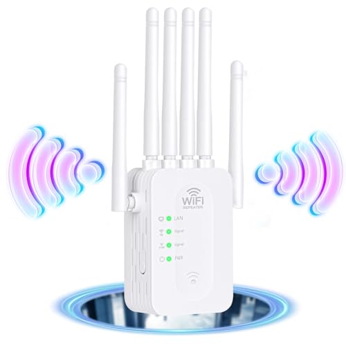 Repetidor,Amplificador de señal WiFi, 6 Antenas, 2 Puertos LAN, Amplia área de Cobertura, Señal...