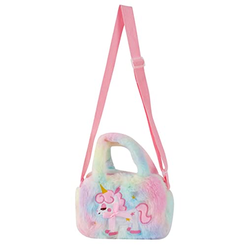 LALADEFIEE Plüsch Einhorn Umhängetasche Junge Mädchen Cartoon Schultertasche Süß Kindertasche Für Mädchen Reise Alltag Geschenk