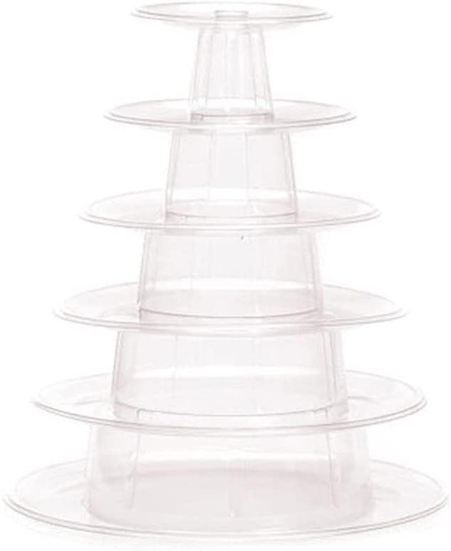 Présentoir à macarons multifonction en plastique à 6 étages pour mariage, anniversaire, décoration de gâteaux