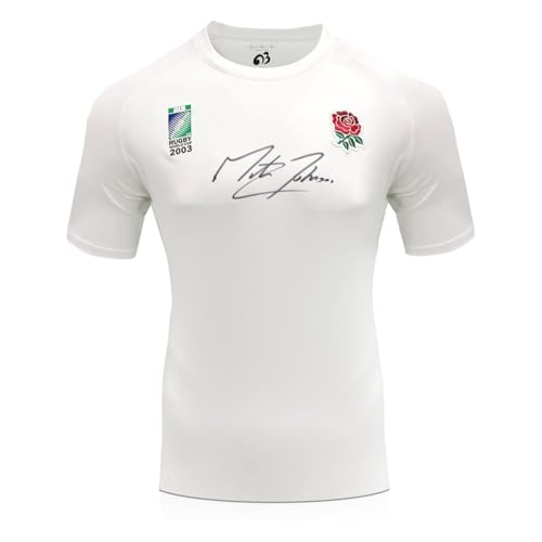 Maillot de Rugby Anglais Martin Johnson 2003 signé pour collectionneur