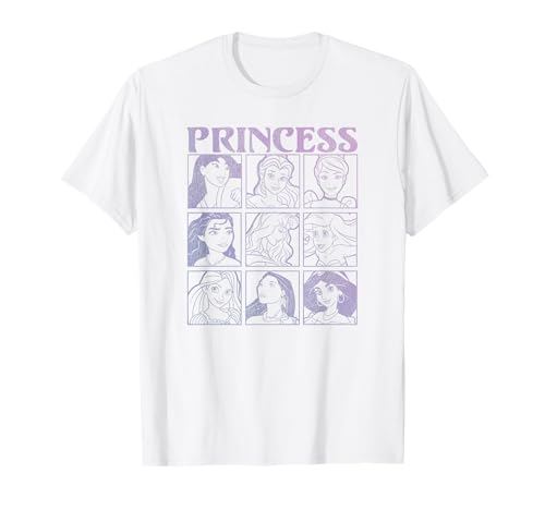 T-shirt Disney Princesses avec portraits contes de fées pour femme en coton