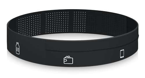 Mohard Slim Running Belt with 3 Pockets, Workout Bum Bag Belts for Women & Men, Money Belt Phone Holder for Running, Adjustable Waist Pack Fits All Phones/Keys/Essentials for Walking, Cycling - Black Mohard Slim Running Belt with 3 Pockets, Workout Bum Bag Belts for Women & Men, Money Belt Phone Holder for Running, Adjustable Waist Pack Fits All Phones/Keys/Essentials for Walking, Cycling - Black