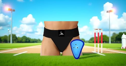 Image of KOEL Men's Athletic Supporter Size (L) with Protective Cup Abdomen Support AD (Men) Abdominal Guard for Groin Guard Jockstrap for Cricket, Football - Comfortable Elastic Waistband (Black)
