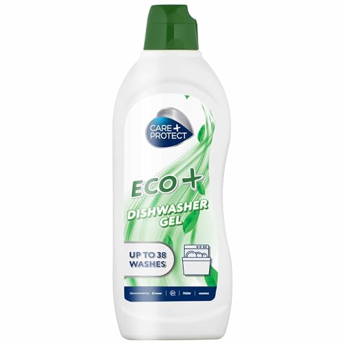 CARE+PROTECT ECO+ Dishwasher Gel - Eco-Friendly Dishwasher Detergent - Hypoallergenic - Free of Dyes and Phosphates - Degreasing and Rinsing Action-Effective in Short Cycles - 650 ml - Upto 38 Washes
