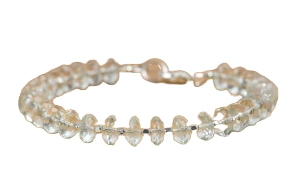 Bracelet améthyste verte délicat en argent, un cadeau précieux et symbolique