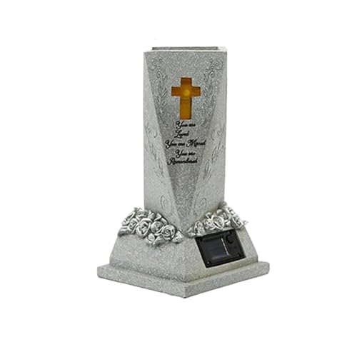 Jarrón Funerario Maceta Decorativa con diseño de Flores for Cementerio, Pintada a Mano, for jardín, césped y Patio