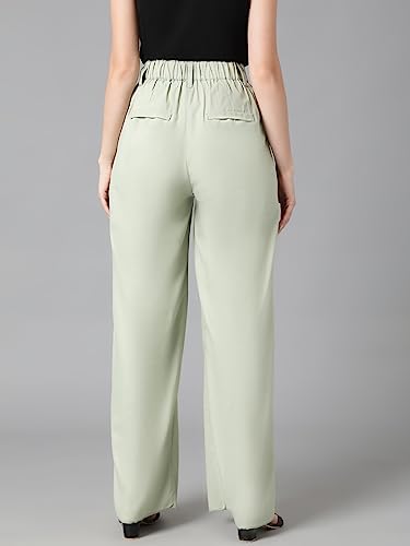 Image of KOTTY Womens Cotton Blend Straight Fit Trousers