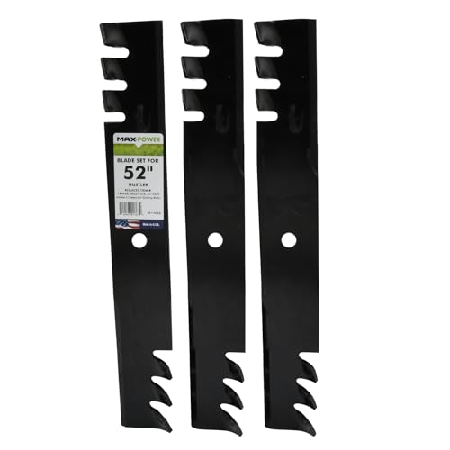 MaxPowers 561145XB 3 Commercial Mulching Blade Set for 52 Hustler Mowers Replaces OEM Numbers 30227-52X 785436 51-2220