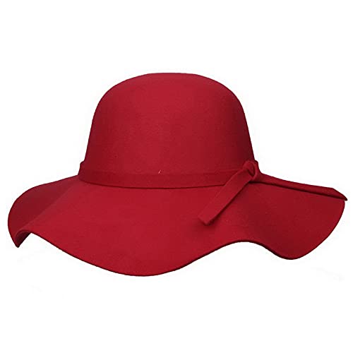 YiyiLai Women Wool Felt Cloche Hat Floppy Wide Brim Fashion Vinta...