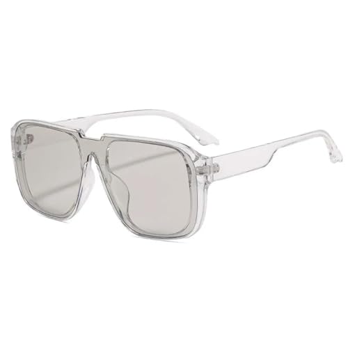 Lunettes de soleil luxe vintage monture punk avec verres UV400 gris clair
