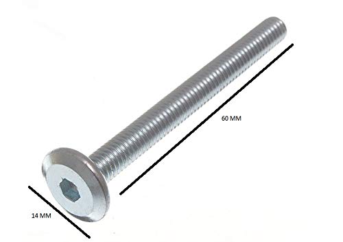 100 bulloni per mobili, M6 x 60 mm, ZP, viti di collegamento a testa esagonale