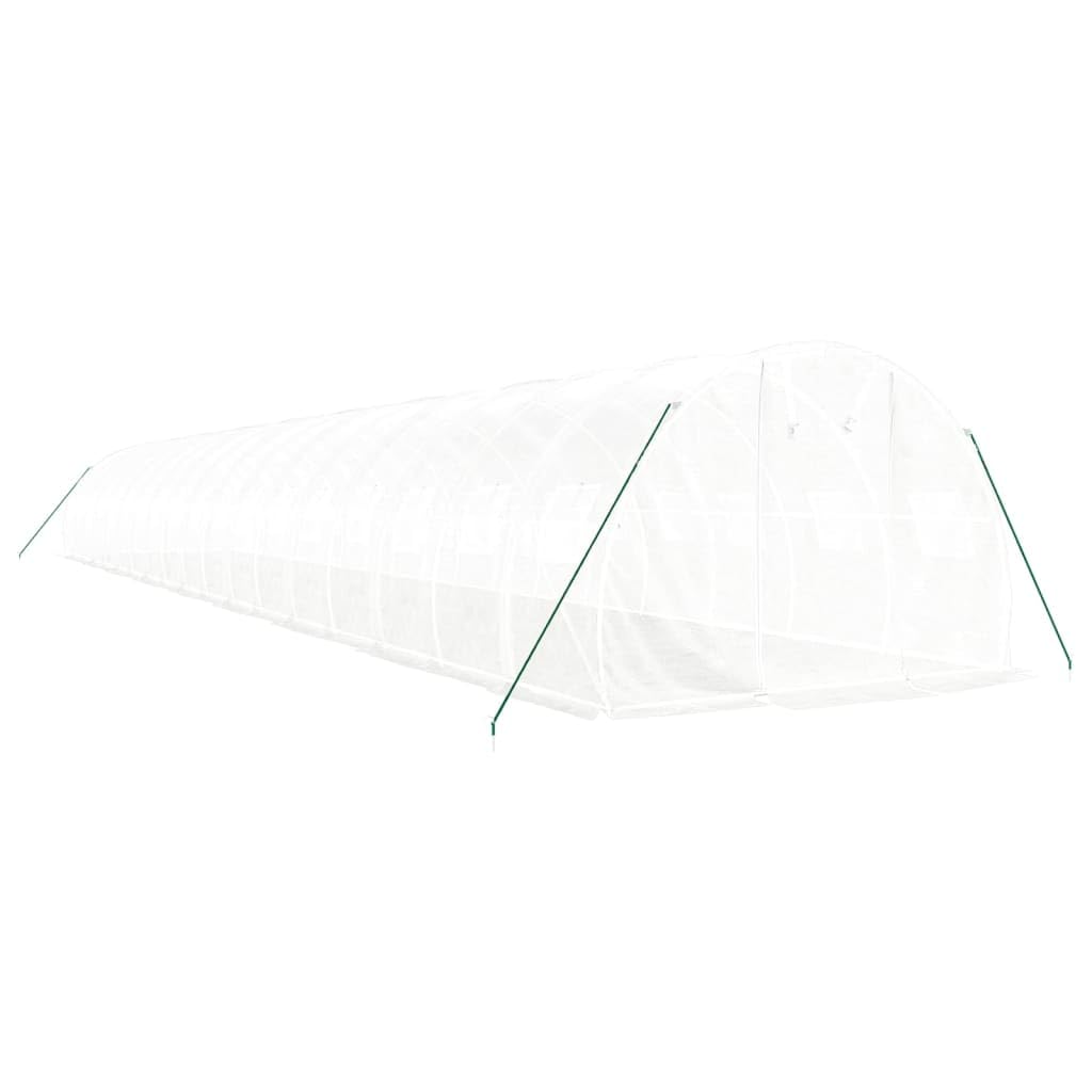 Homgoday Invernadero con Estructura de Acero Blanco 54 m² 18x3x2 m, Invernadero Caseta Jardín Terraza Plantas Semilla Cultivo Huerto Verduras Cubierta Casero