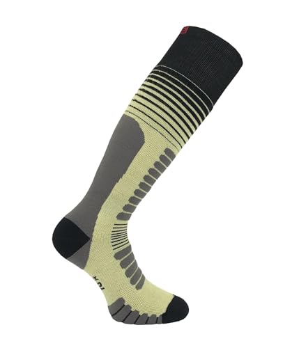 Eurosock Board Zone 2-Pack - Unisex Socks - Padded Calf - Shin Bars - Arch Support Compression - Medium Weight Lime MD (US Men's Shoe 7-9, Women's Shoe 8-10) One Size