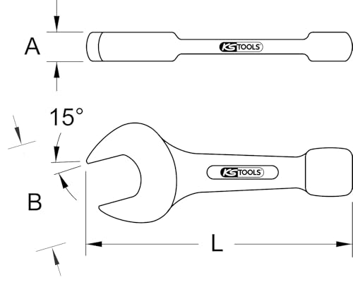Clé à fourche à frapper 27 mm KS Tools 517.0127 pour serrage lourd - 3
