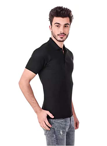 Image of KEOTI Poly Cotton(Mattey) Collar Neck Half Sleeves Tshirt for Men & Boys (Pack of 2), Plain-Regular Fit, Formal /Casual Wear, Polo Tees for Daily Use Stylish Comfortable Men's T-Shirt