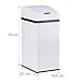 Relaxdays Cubo Basura Cocina con Sensor, Acero, Blanco, 35 X 15 X...
