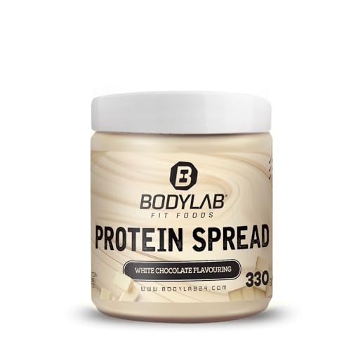 Bodylab24 White Chocolate Protein Spread 330g, mit 20% Protein je Portion, ohne Zuckerzusatz, ohne Palmöl, ideal als Brotaufstrich, Zusatz beim Backen oder zu Pancakes