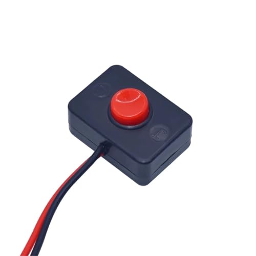 Interrupteur bouton-poussoir voiture PBS-11B étanche rouge 12mm mini bateau