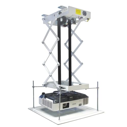 48w Motorized Projector Lift, 80CM Scissors Ceiling Mount with Wireless Remote, Load Capacity 10kg, Low Noise, Smooth Operation, Can Move Left and Right for Easy Installation and Comfort Work