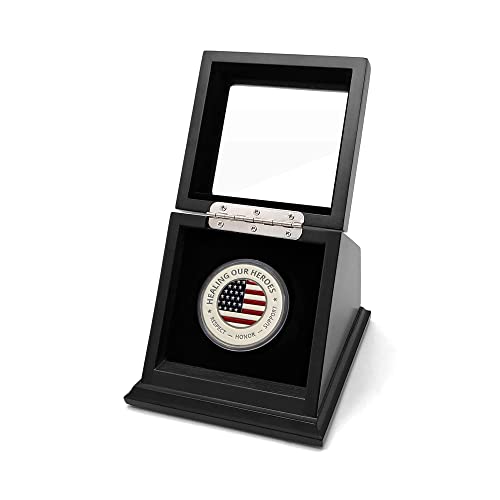 Image of Challenge Coin Display Case 1.5-1.75 Inch 38-44.5 mm Coin Holder 1 Slot (Black, 1 Slot)