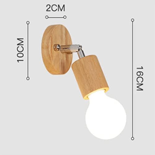Mjsdjof Moderne industriële wandkandelaar E27 verlichtingsset, Edison minimalistische decoratieve verlichting bedlamp, hout + ijzeren wandlampen voor boerderij, loft, schuur, eetkamer, keukeneiland photo 2