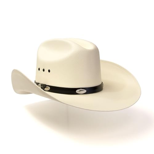 Western Express Men's Classic Cattleman Off White Straw Cowboy Hat - One Size Fits All Kids3