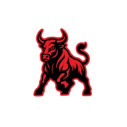 Image of Front-Facing Bull Sticker, Premium, Die-Cut, Glossy Finish, Waterproof, for Cars, Bikes, Laptops, Water Bottles