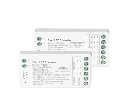Contrôleur LED FUT035W+ MiBoxer variateur intelligent 2-en-1 pour ruban blanc et CCT