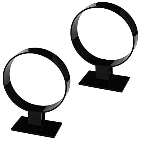 esowemsn 2pcs Black Acrylic Headband Display Stand Headwear Holder Hairband Organizer Single Hair Hoop Holder Fixing Tools Accessories Cover