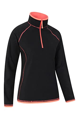 Mountain Warehouse Montana Womens Microfleece - Breathable Ladies Sweater, Quick Drying Pullover, Warm Fleece Jacket, Half Zip - Spring Summer, Travelling Jet Black Women's Size 18 - Image 4