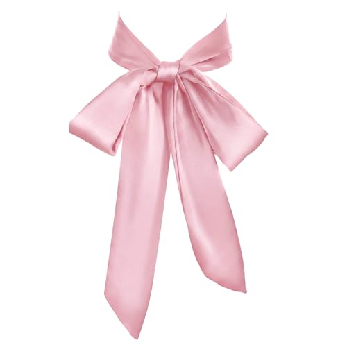 Image of Lusofie Tie for Women Self Tie Satin Ribbon Bow Tie Wide Folding Bowties Accessory for School Uniforms Cosplay Wedding Party