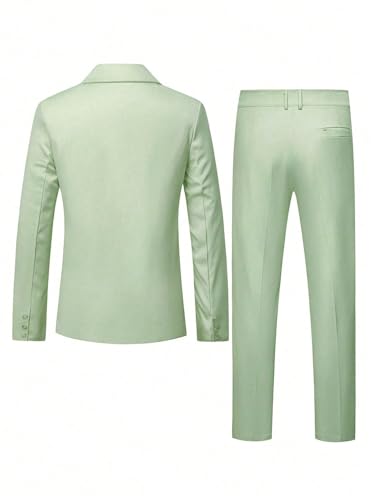 Kromoc Men's Suit Peak Lapel Double Breasted Buttons Jacket Pants Two-Piece Wedding Prom2